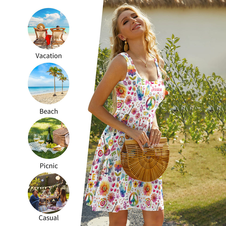Hippie Soul - Personalized Hippie Sleeveless Dress