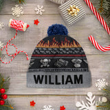 Flame & Engine - Personalized Biker Beanie Hat