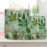 Green Magic Leaf - Personalized Weed Accent Mug & Coaster
