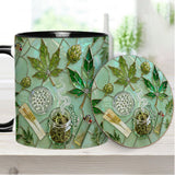 Green Magic Leaf - Personalized Weed Accent Mug & Coaster