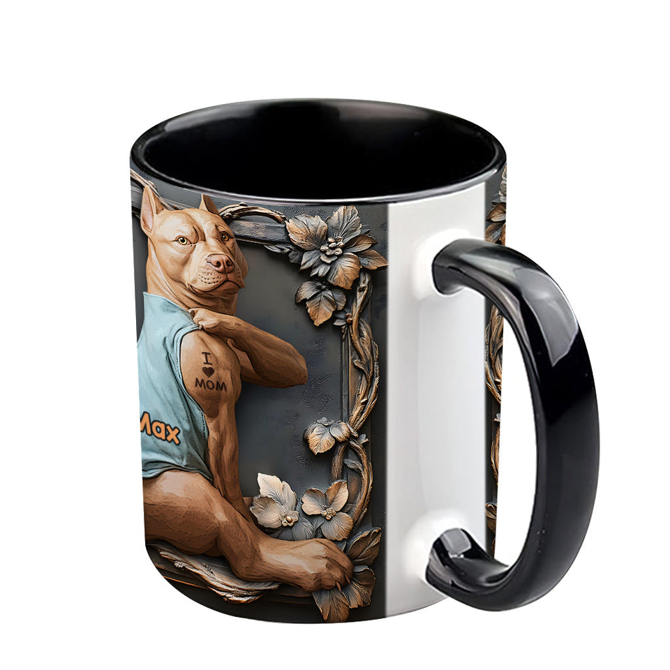 I Love Mom - Personalized Dog Accent Mug
