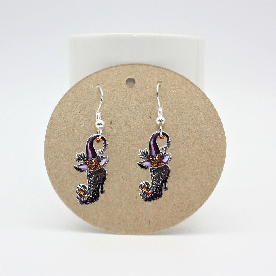 Beautiful Witch Shoes - Personalized Witch Earrings