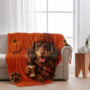Fall Season Cute Pet - Personalized Dog Blanket