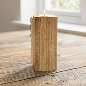Custom Any Photo Couple Gift - Personalized Couple Custom Shape Wooden Candle Holder