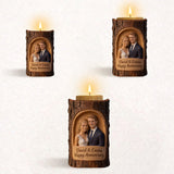 Custom Any Photo Couple Gift - Personalized Couple Custom Shape Wooden Candle Holder