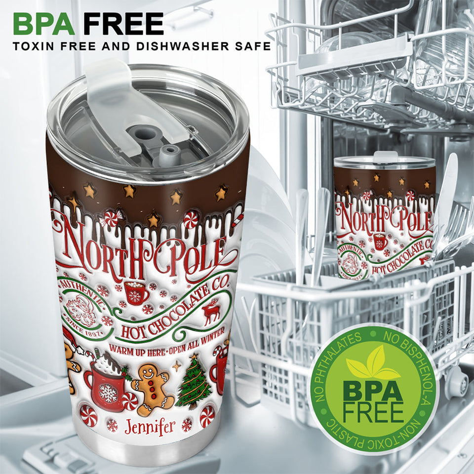 North Pole Gingerbread Christmas - Personalized Christmas Tumbler