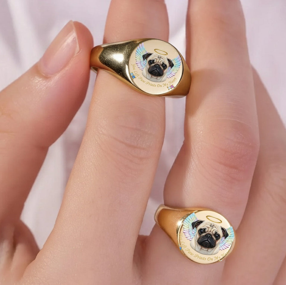 Forever In Our Hearts - Personalized Dog Signet Ring