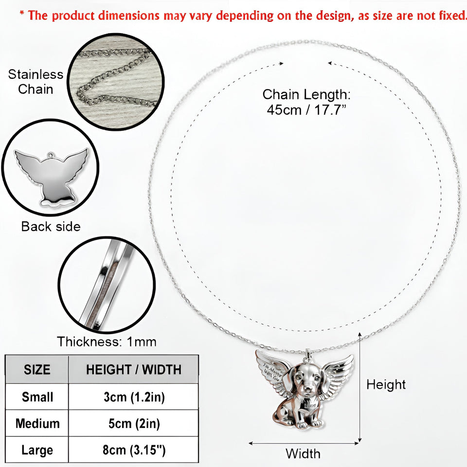 Love My Dog - Personalized Dog Shaped Metal Pendant Necklace