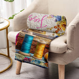 Vintage Sewing Machine - Personalized Sewing Blanket