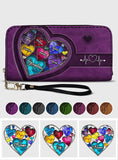 Grandma's Mom's Sweethearts - Personalized Grandma Leather Long Wallet