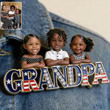 Patrotic Dad - Personalized Father 3D Embossed Enamel Pin
