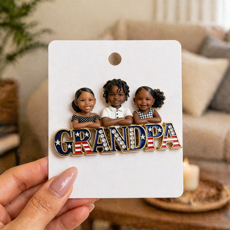 Patrotic Dad - Personalized Father 3D Embossed Enamel Pin