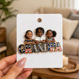 Patrotic Dad - Personalized Father 3D Embossed Enamel Pin