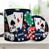 Love Poker - Personalized Poker Accent Mug & Coaster