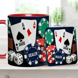 Love Poker - Personalized Poker Accent Mug & Coaster