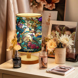 Stunning Hummingbird - Personalized Tableside Lamp With Wood Base