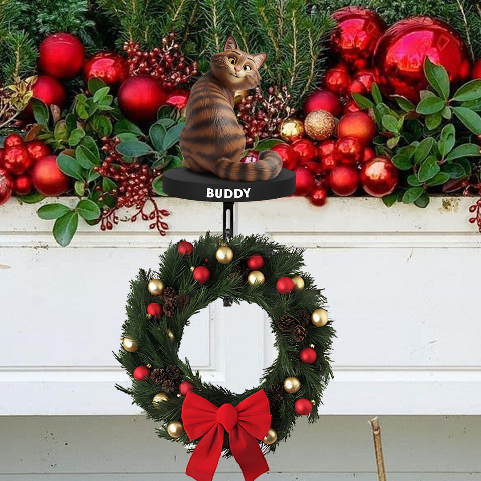 Funny Cats - Personalized Cat Shaped Stocking Hanger