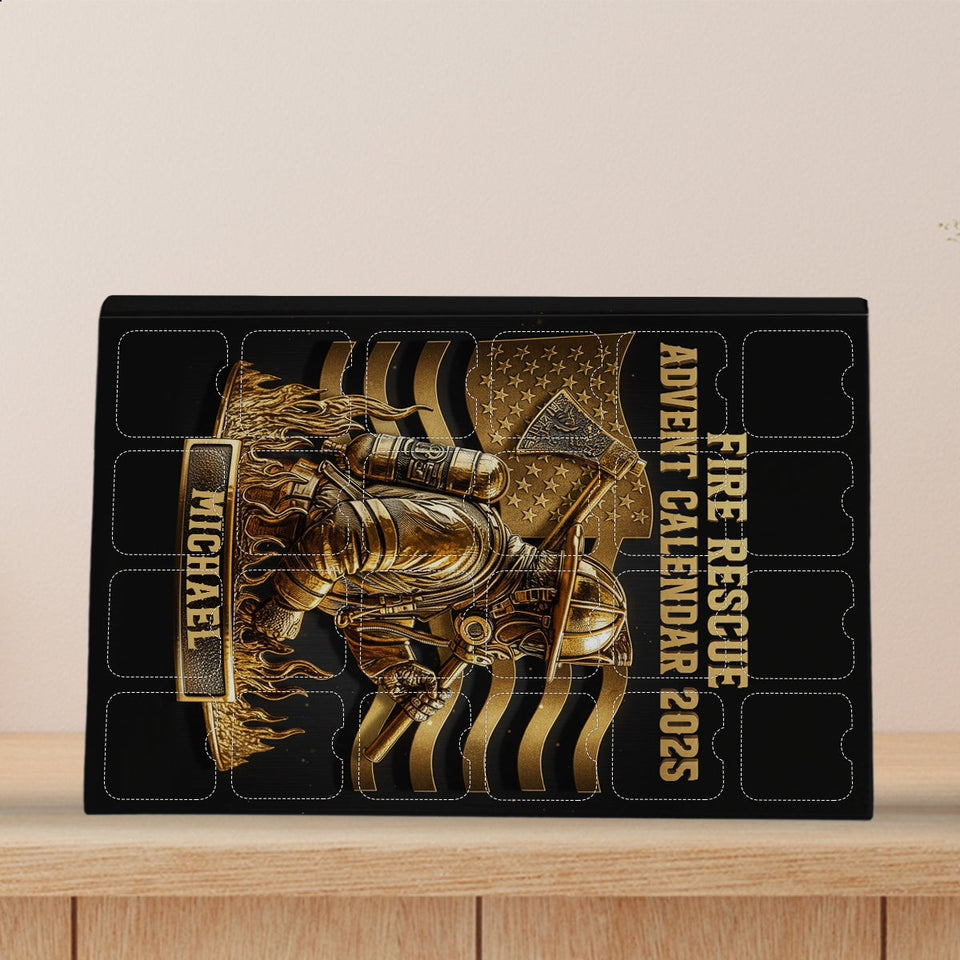 Fire Department Collection - Personalized Firefighter Advent Calendar With Ornaments