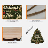Christmas Tree Wreath Decoration - Personalized Family Custom Shaped Wood Sign