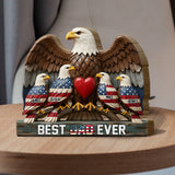 Best Dad Ever - Personalized Father Shaped Wooden Puzzle