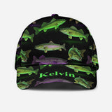 Neon Fishing Pattern - Personalized Fishing Classic Cap