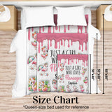 Just A Girl Who Loves Flamingos - Personalized Flamingo Blanket