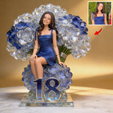 Girl And Flowers - Gifts For Daughter, Wife, Girlfriend, Mom, Grandma - Personalized Birthday Custom Shaped Acrylic Plaque
