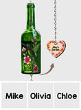 Love Gardening - Personalized Gardening Wine Bottle Wind Chime