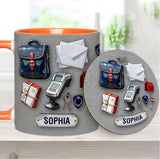 World Okayest Postal Worker - Personalized Postal Worker Accent Mug & Coaster