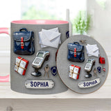 World Okayest Postal Worker - Personalized Postal Worker Accent Mug & Coaster