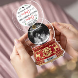 Love From The Bump - Perfect Gift For Daddy-to-be - Crystal Snowball Music Box Ornament - Personalized Pregnancy Flip Ornament