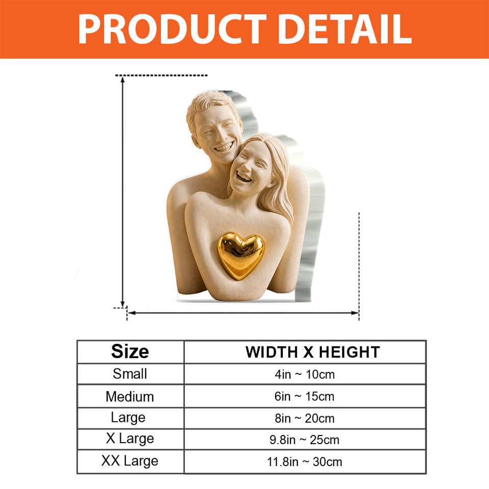 Custom Photo Abstract Sculpture - Personalized Couple Custom Shaped Acrylic Plaque