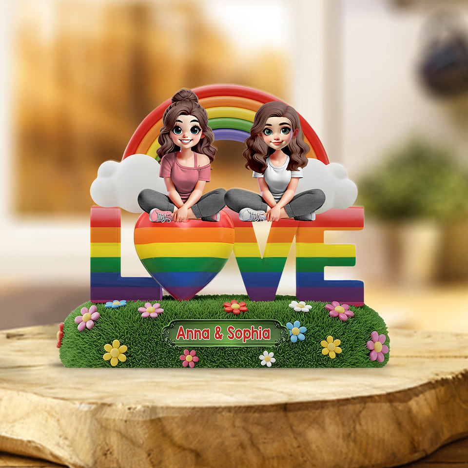 Love Is Love - Personalized LGBT Support Custom Shaped Acrylic Plaque