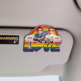 I Love You - Personalized LGBT Support Shaped Car Visor Clip