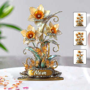 Beautiful Garden Gift For Mom, Grandma - Personalized Mother Custom Shaped Acrylic Plaque