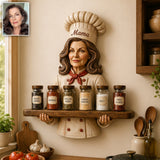 Love Cooking - Personalized Cooking Wooden Floating Shelf