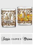 Unique Gift For Him, Couple Anniversary Gift - Personalized Couple Whiskey Glass