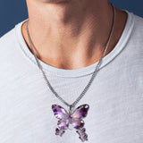 Butterfly Mom - Personalized Mother Shaped Metal Pendant Necklace