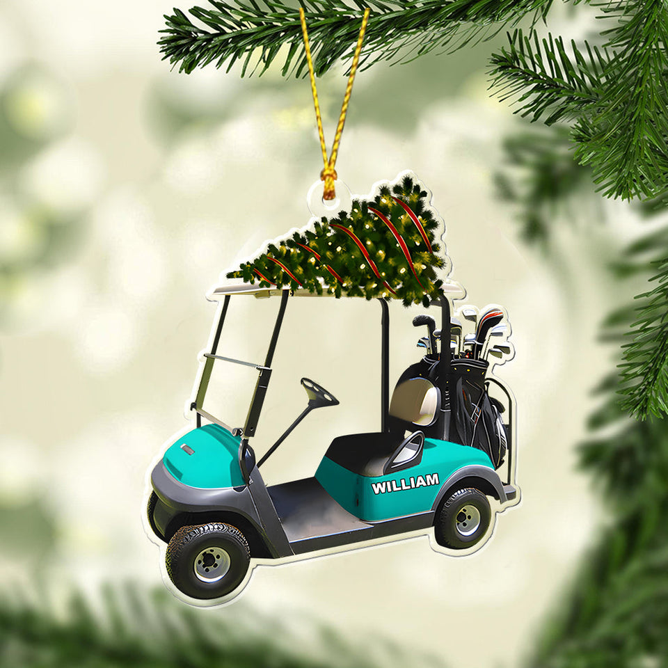 Funny Golf Cart - Personalized Golf Transparent Ornament
