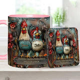 This Old Rooster Loves His Cute Chick - Personalized Chicken Accent Mug