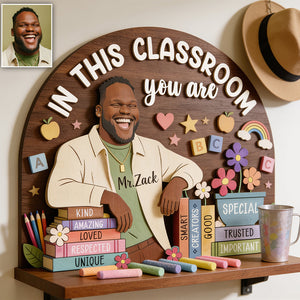 In This Classroom You Are - Personalized Teacher Wooden Floating Shelf