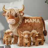 Mama Cow Gift For Mom Grandma - Personalized Grandma Faux Fur Shaped Pillow