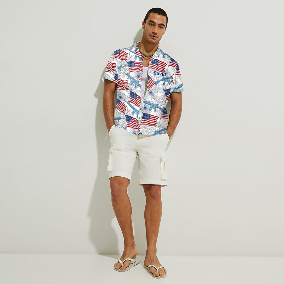 The 4th Of July Hunter - Personalized Hunting Hawaiian Shirt