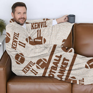 This Is My Football Watching Blanket - Personalized Football Wearable Blanket