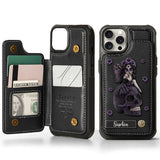 Beautiful Gothic Fairy Girl - Personalized Skull Wallet Phone Case
