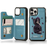 Beautiful Gothic Fairy Girl - Personalized Skull Wallet Phone Case
