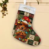 Cute Dog - Personalized Dog Christmas Stockings