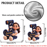 Cozy Alphabet Library - Personalized Book Faux Fur Shaped Pillow