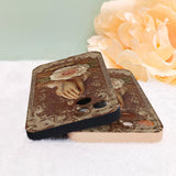 Praying Hands With Roses - Personalized Christian Leather Phone Case