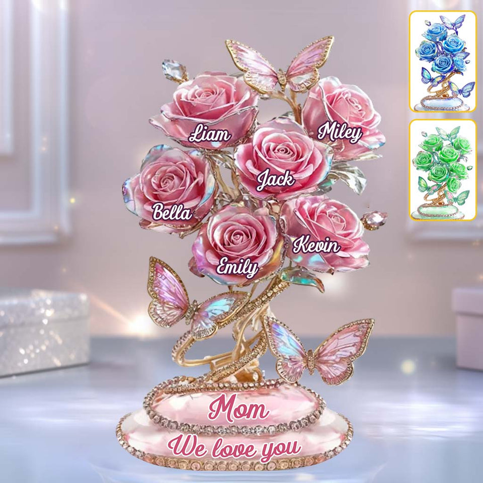 Mom We Love You - Personalized Mother Custom Shaped Acrylic Plaque